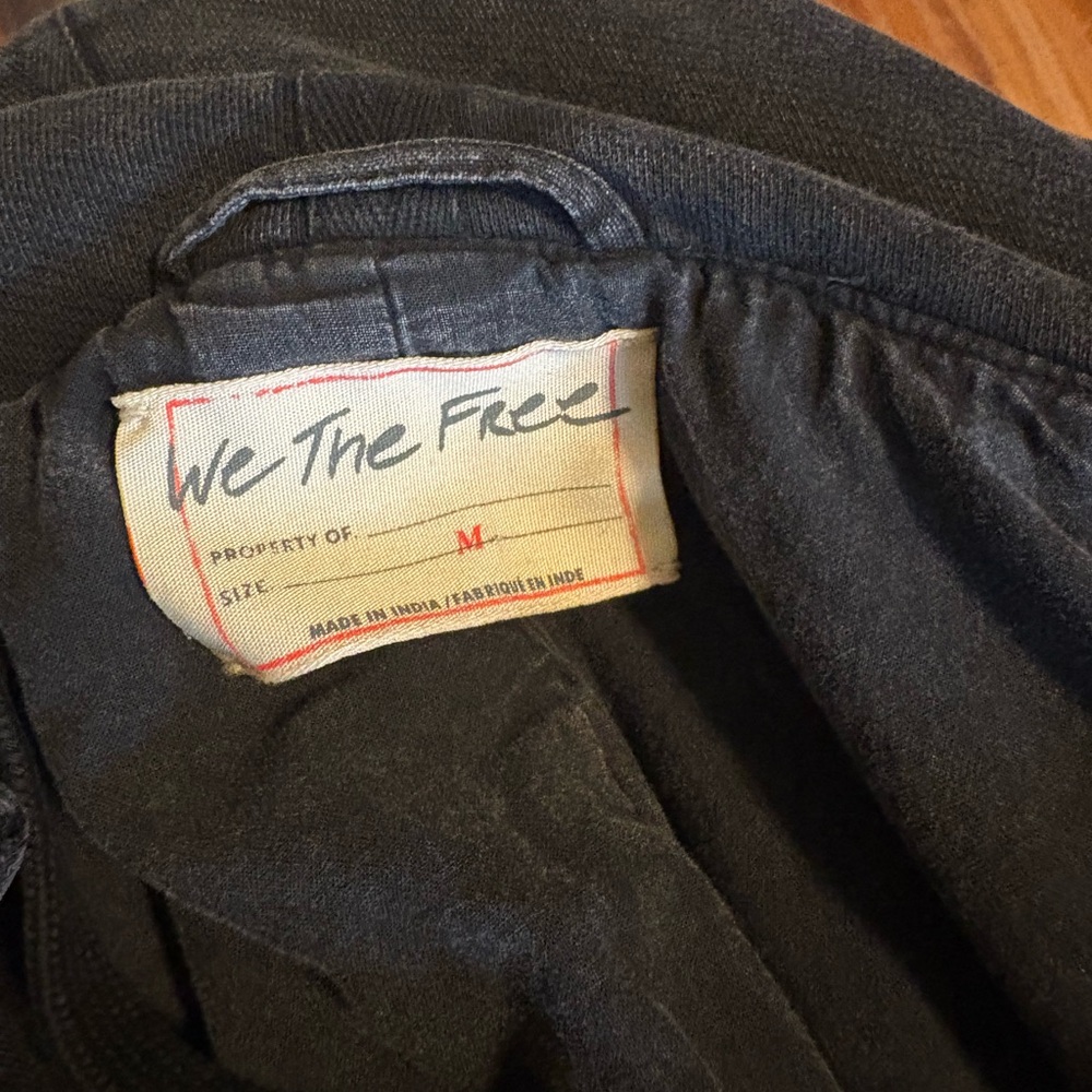 We The‎ Free Black Hooded Utility Jacket Medium Washed Cotton Parka - Picture 4 of 6